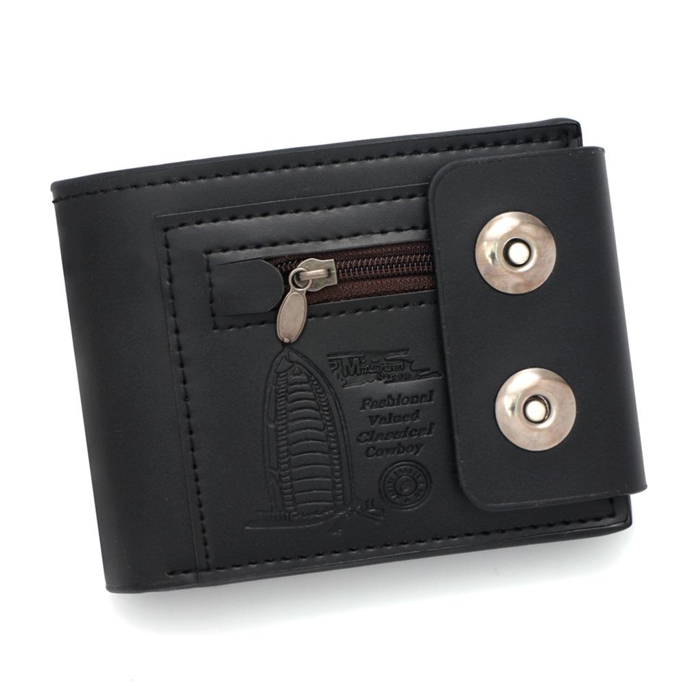 New Men's Embossed Bifold Wallet with Magnetic Buckle, Large Capacity and Multi-Card Slots