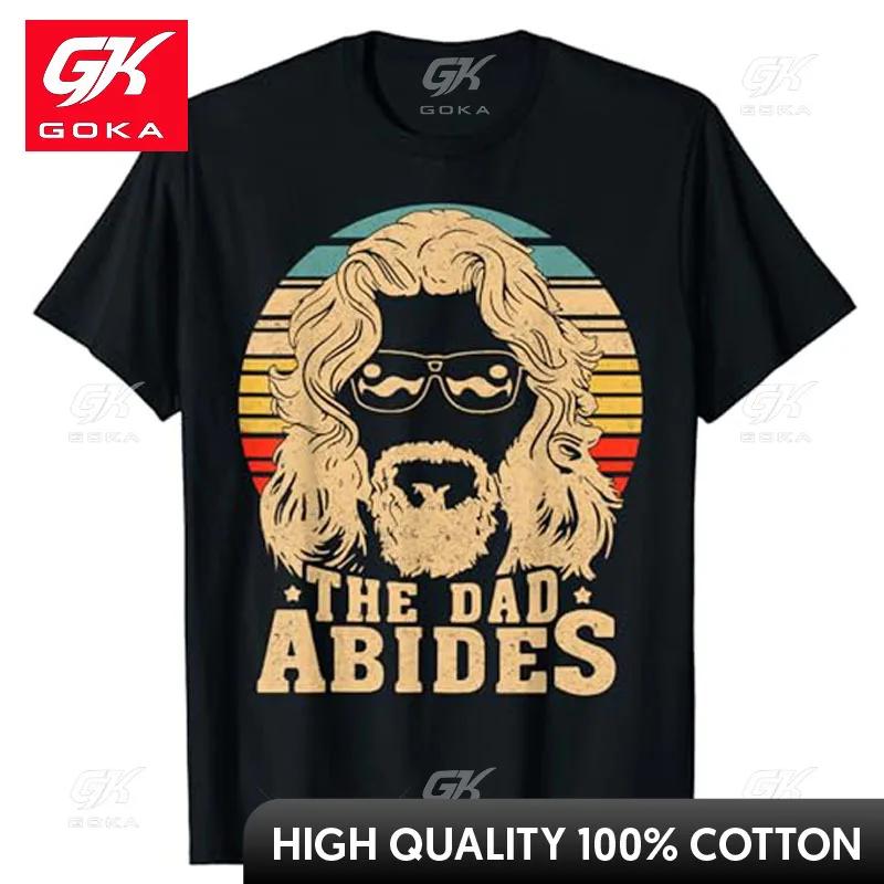 Vintage Retro The Dad Abides Funny Dad Fathers Day TShirt Unisexs Fashion Step Dad Daddy Huband Gifts Short Sleeve Graphic Tee S