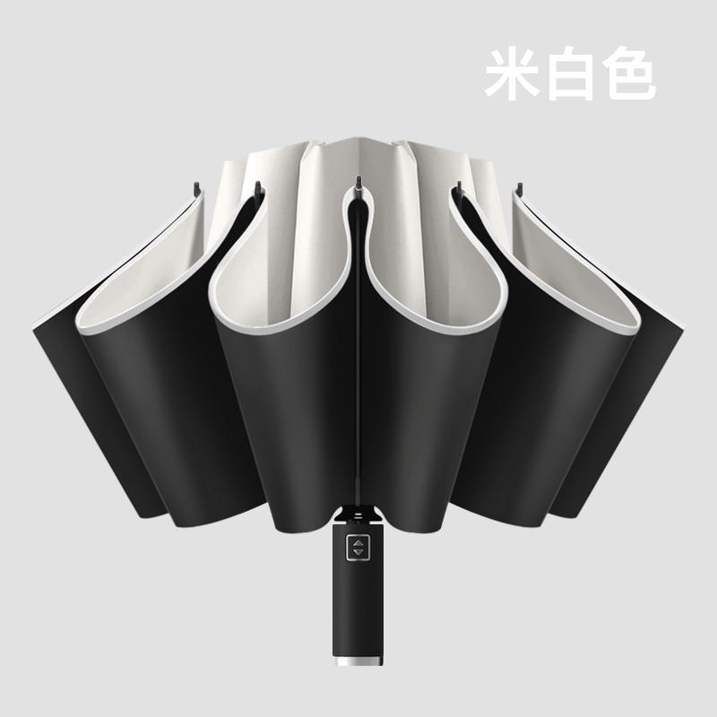 10-Bone Automatic Reverse Umbrella with Reflective Strip & Luminous Design Classic Business Advertising Gift Sunny Umbrella Logo