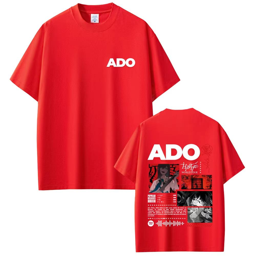 Limited Ado Hibana World Tour 2025 T-shirt Summer Men Women Fashion Pop Music Streetwear Male Japanese Style Short Sleeve Tshirt
