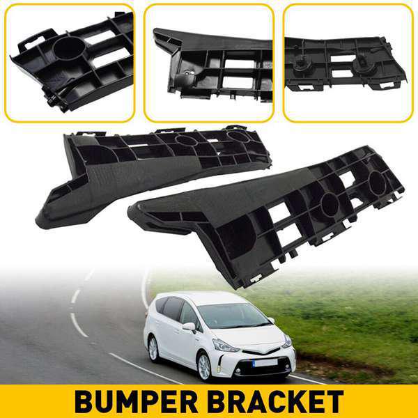 1 Pair Black ABS Front Bumper Support Brackets (Left & Right)