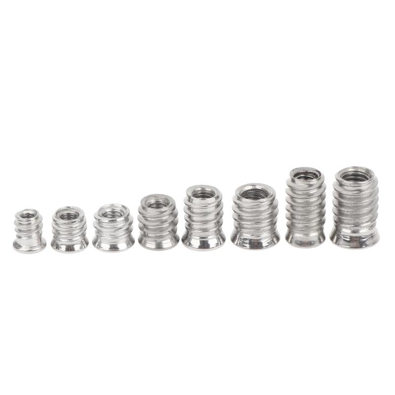 Hex Socket Insert Nuts 10pcs Threaded Embedded Fasteners Heavy Duty Hardware for Woodworking Cabinet Furniture Installation