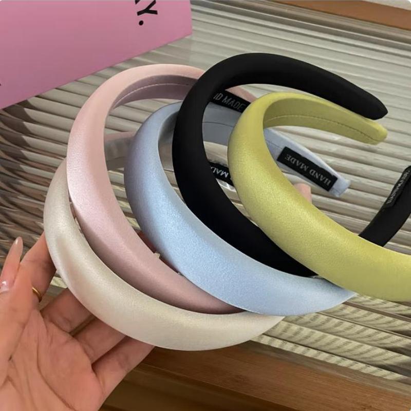 3CM Mode Damen Stirnbänder Süße Einfarbige Schwammgepolsterte Haarbänder Damen Mädchen Täglicher Presshaar-Reifen Accessoires