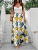 Damskie spodnie z szerokimi nogawkami w kwiatowy wzór 2025 - Wiosna i Jesień, Codzienny, Wszechstronny Styl
