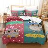 Kawaii Cartoon Owl Duvet Cover Set Full Queen King Size Owl Bedding Set for Girls Boys Brown Owl Cartoon Animal Comforter Cover