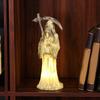 Halloween Scythe Night Light, Grim Reaper LED Desktop Decor, Warm Glow Ornament for Spooky Party Home