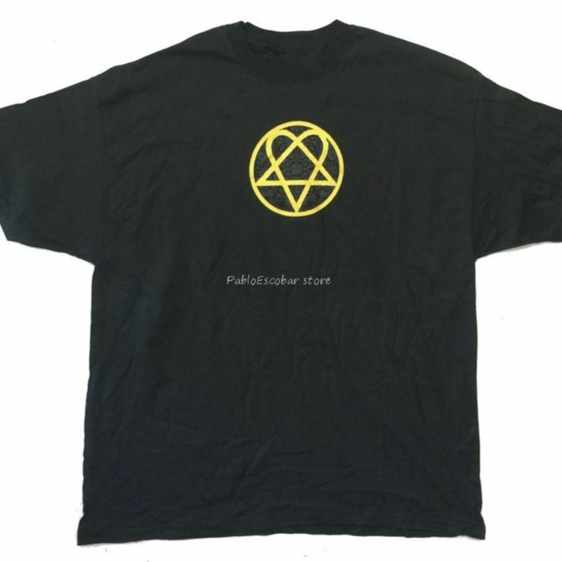 Him HIM Filigree Gold Heartagram Image Black T Shirt New Funny Design Tee Shirt Unisex summer tshirt brand tops S