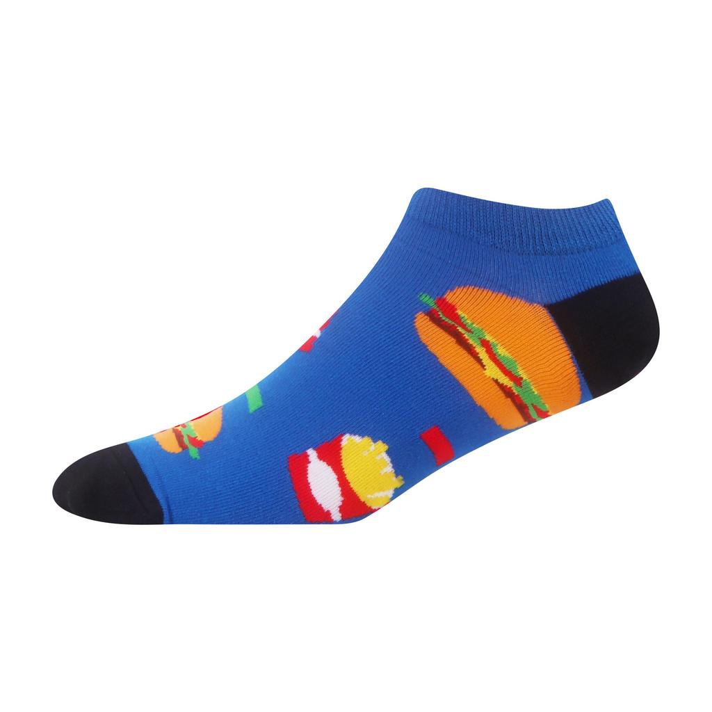 Neuheit Mode Bunt Lässige Herrensocken Knöchel Kurze Socken Harajuku Karomuster Essen Baumwolle Glücklich Lustig Damen Socken