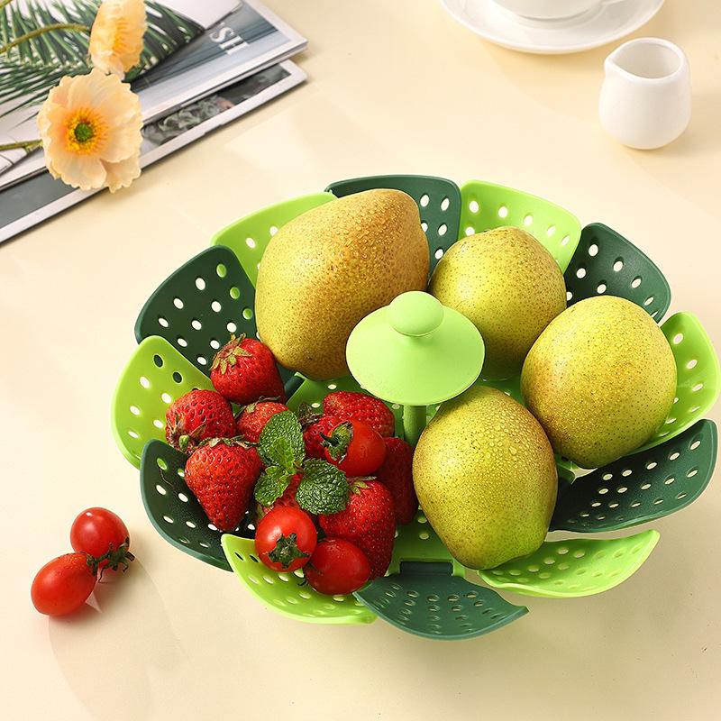 Folding Lotus Steamer Basket - Versatile, Food-Grade Plastic, Available in Various Colors