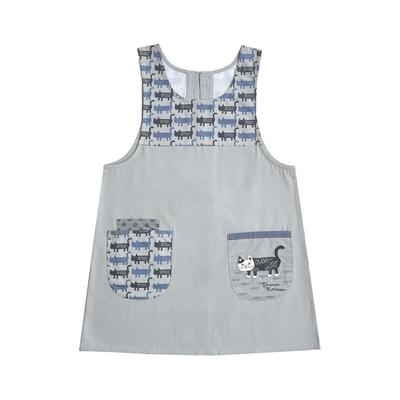 Matilda Ribbon Apron 258534 Gray [Kusuguru Japan] Button-Up M-L