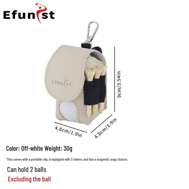 Mini Waist Golf Ball Pouch - PU Leather & Polyester, Portable Storage, Multiple Styles
