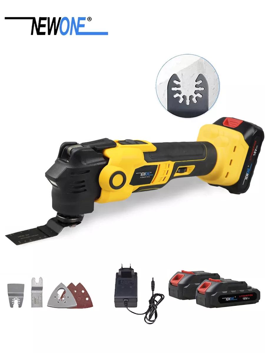 

NEWONE 18V Аккумуляторный осциллирующий инструмент, Антивибрационный, Регулируемая скорость Многофункциональная дрель, Реноватор жёлтый
