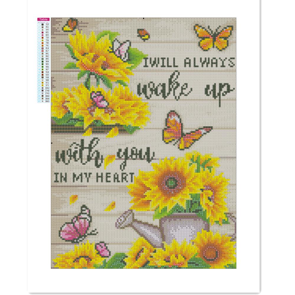 

HUACAN 5D DIY Алмазная картина Подсолнух, полная дрель, вышивка крестиком, цветочная мозаика, картина со стразами, настенное искусство Full Square 20*30 cm