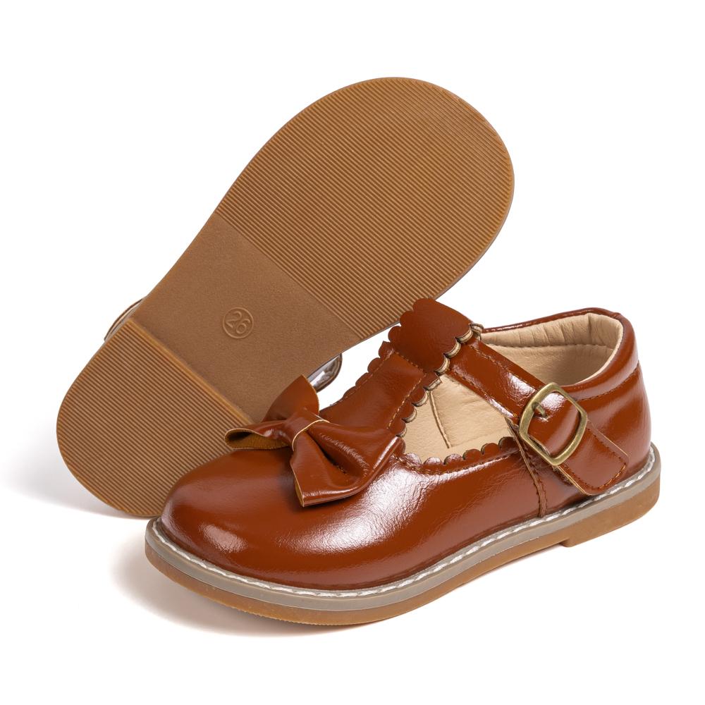 

Classic Girls Children s Princess Leather Shoes Spring and Autumn 4-color Fashion College Style Flat Shoes 24