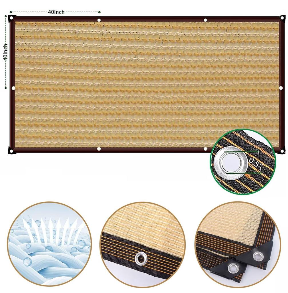 Beige Sunshade Net Easy to Install Black Sunshade Net for Balconies Courtyards And Swimming Pools UV-resistant Awnings
