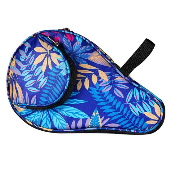 Table Tennis Racket Bag Exquisite Pattern Zipper Closure Anti-scratch Dustproof with Pocket Protective