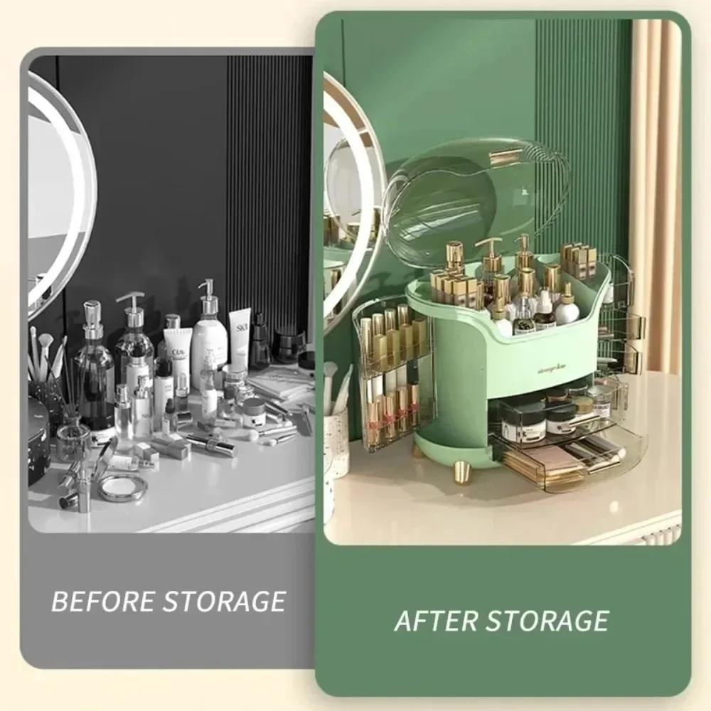 Cosmetic Storage Box Makeup Organizer Box Large Capacity Dustproof Desktop Drawer Make Up Drawer Container Jewelry Lipstick Boxs