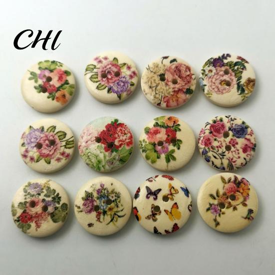 DIY 50Pcs Buttons Eco-friendly Vintage Wear Painted Resistant Sewing for Indoor