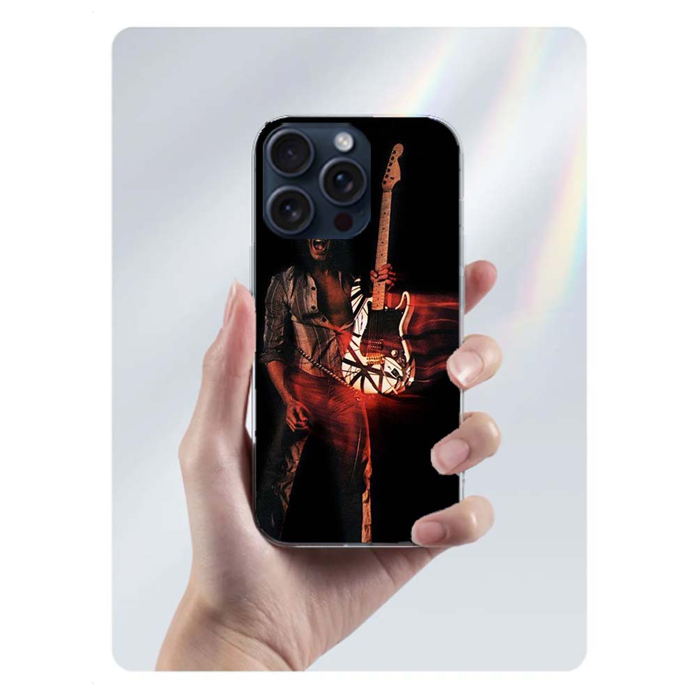 

Eddie Van Halen Graphic Guitar Clear Phone Case For Iphone 17 Air 16 Pro Max 15 Pro 14 Plus 17E 16E 11 13 12 Mini Cover Cases Fu iPhone X(iPhoneXS)
