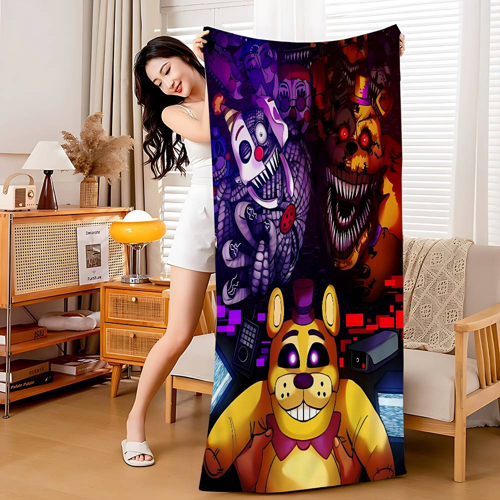 New FNAF Movie Game Anime Beach Swimming Towel Soft Absorbent Washcloth Children's Gifts for Kids Travel Camping Gym