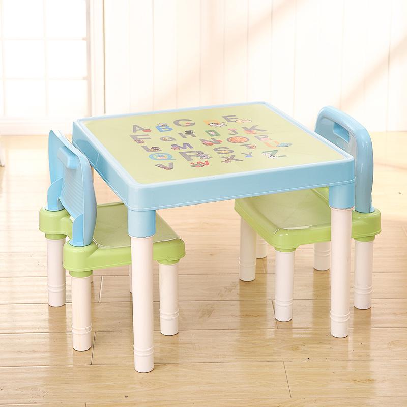 Yimei Plastic Kids' Study Table and Chair Set - Kindergarten Backrest Chair for Early Education