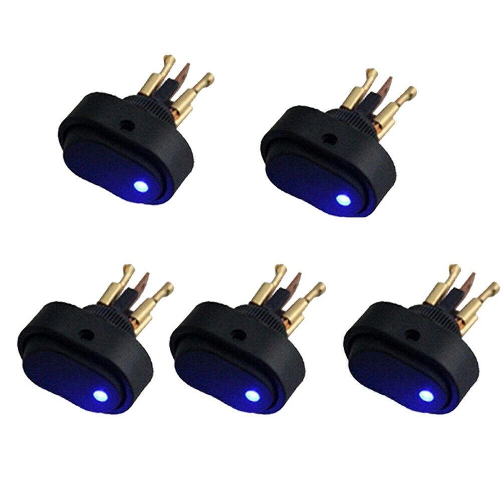 5x 12V 30Amp 30A Heavy Duty Blue LED OFF/ON Rocker Toggle Switch Car Boat