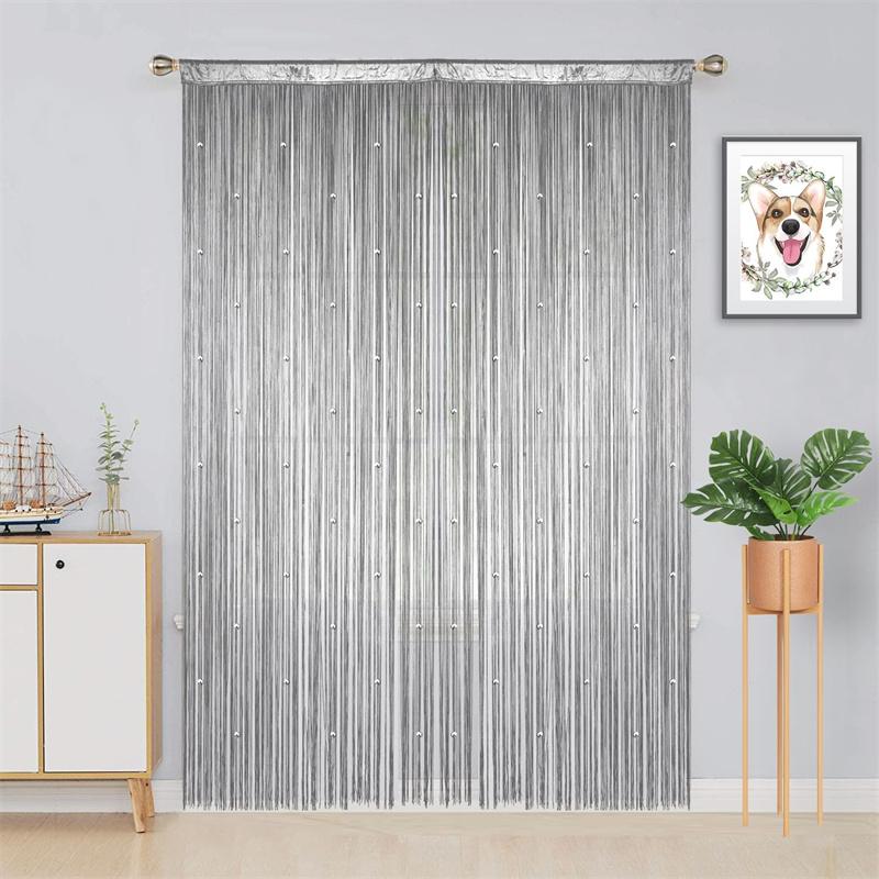 2pcs String Curtains Glitter Fringe Curtains for Window 39 X 79 Inch Door Divider Strip Tassel for Wedding Living Room Bathroom Coffee Shop