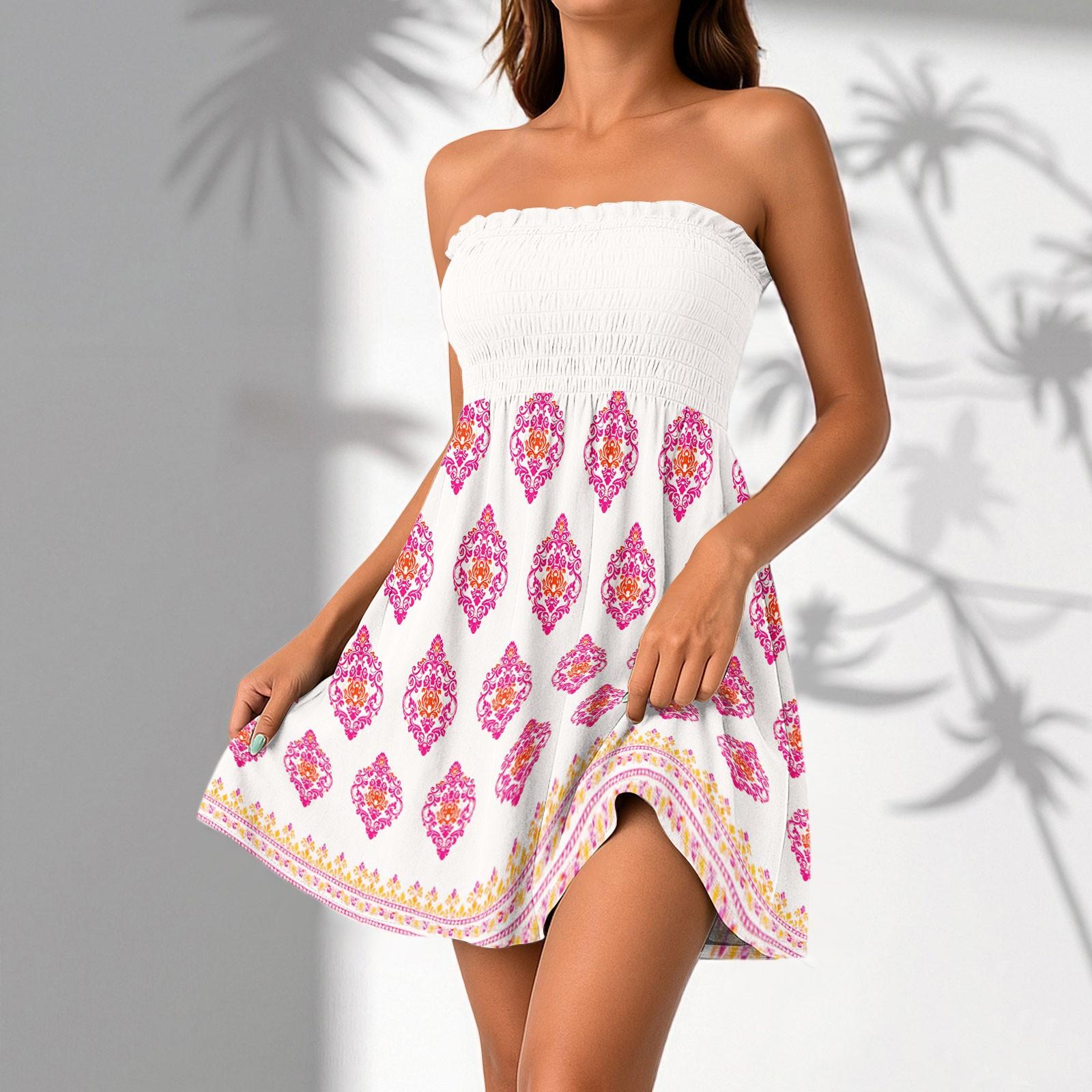 

Женские повседневные летние платья без рукавов, весеннее лоскутное бохо-цветочное коктейльное вечернее платье XL белый