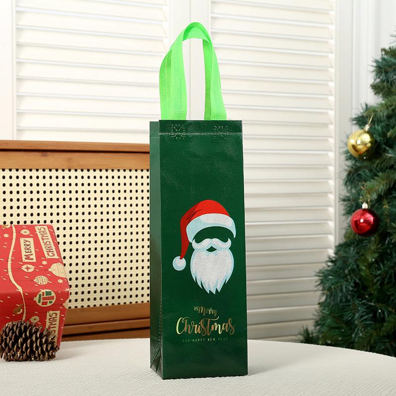 12pcs Non Woven Fabric Material Christmas Handbag Birthday Party Champagne Bag Colorful Red Wine Packaging Bags General Alcoholic Beverages