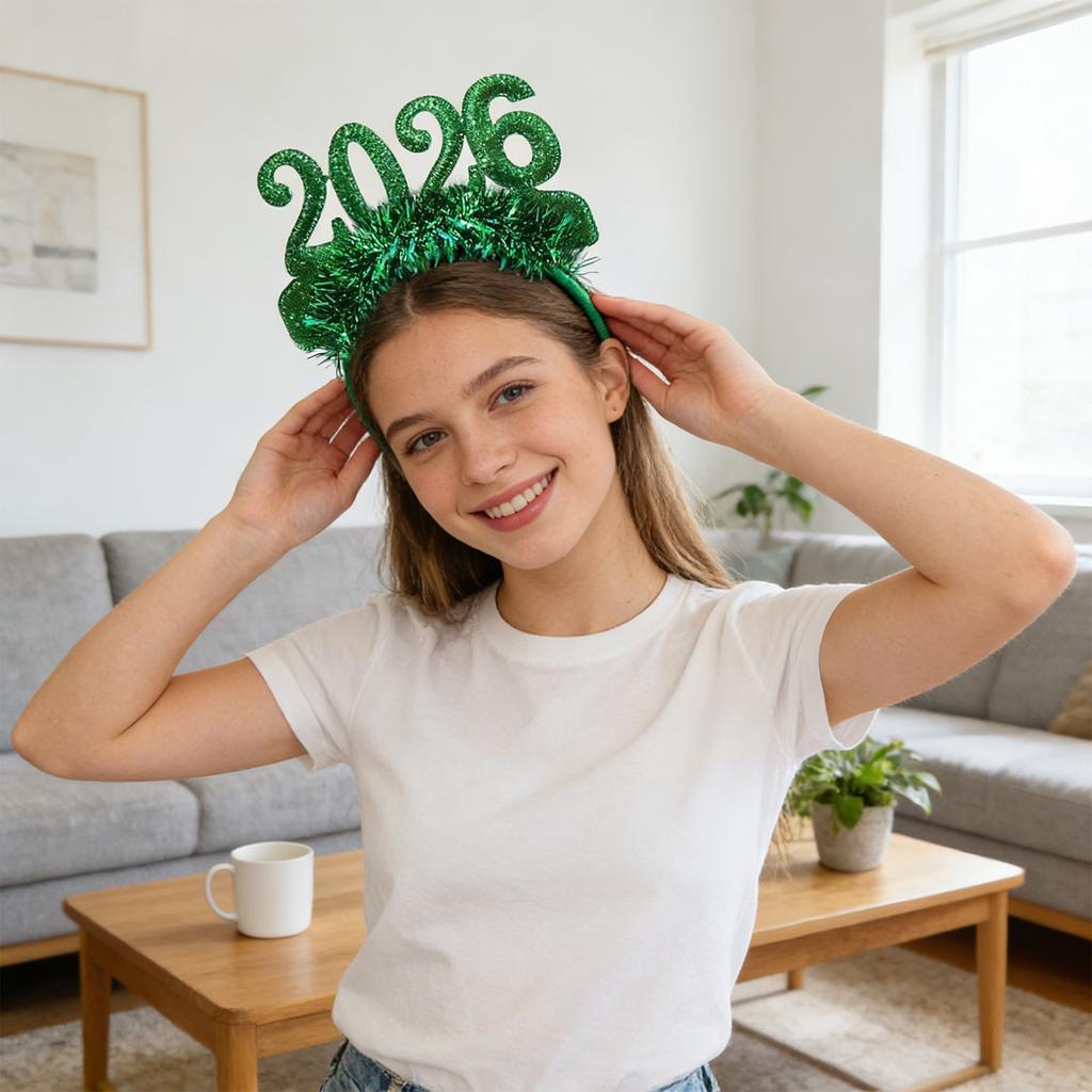 Opaska na głowę na imprezę sylwestrową, ozdobna opaska na głowę z cekinami na imprezę świąteczną