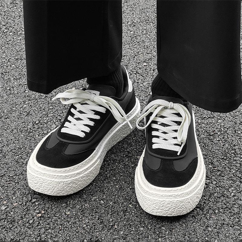 Fashion Luxury Brand Men Genuine Leather Outdoor Walking Shoes Casual All-match Outdoor Antiskid Skateboard Footwear Flat Designer Shoe