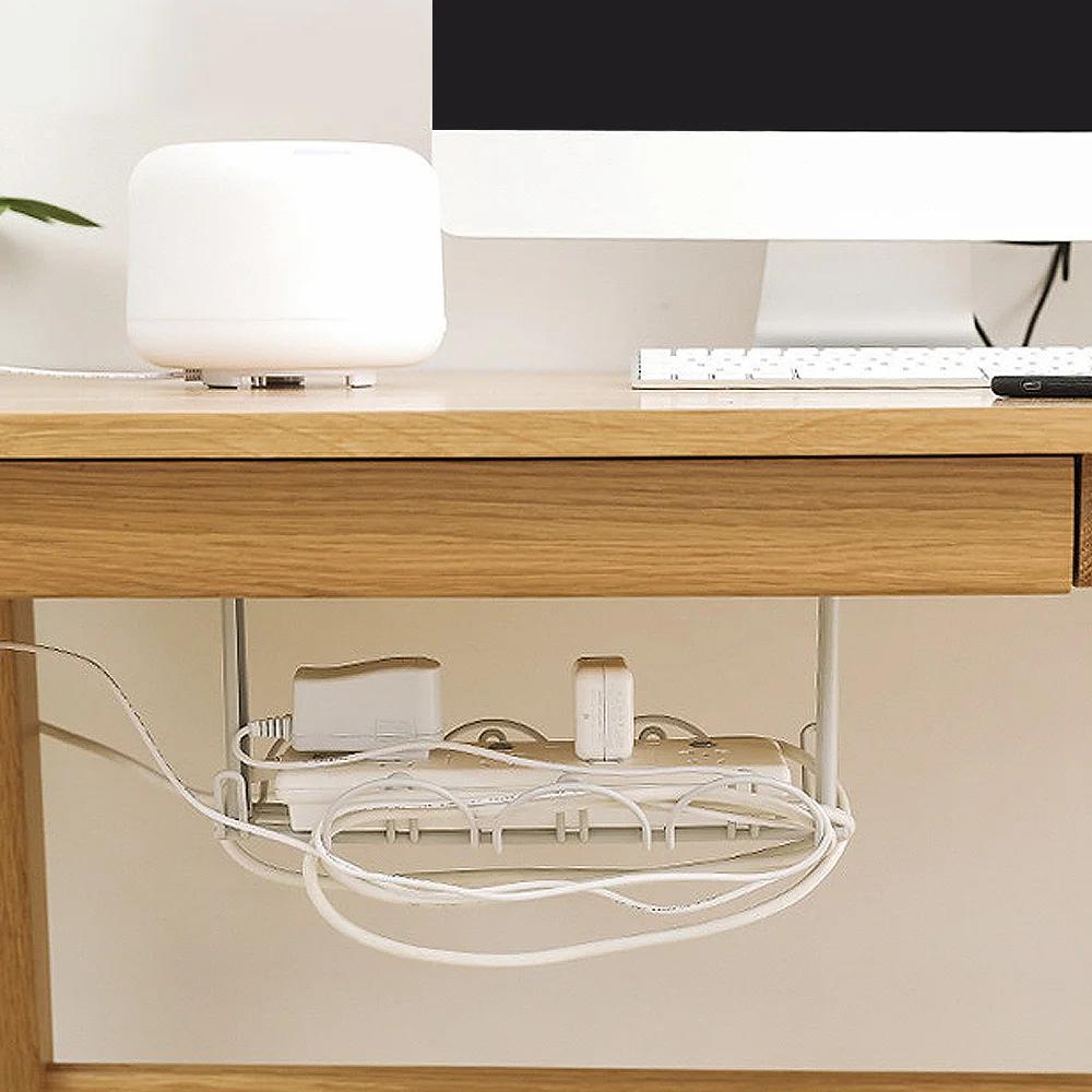 Strong Hanging Socket Storage Rack Wire Cord Power Strip Organizer Shelf Under Desk Cable Management Tray Adhesive