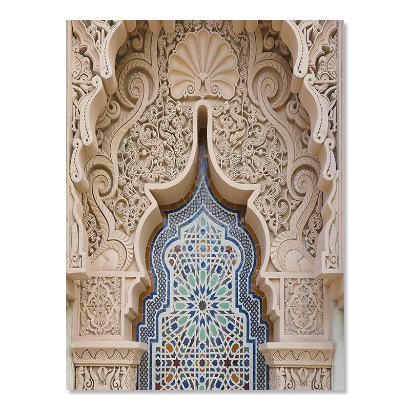 Moroccan Modern Scenery Canvas Painting Islamic Poster Wall Art Picture Bedroom Decoration Mosque Flower Print For Home Decor