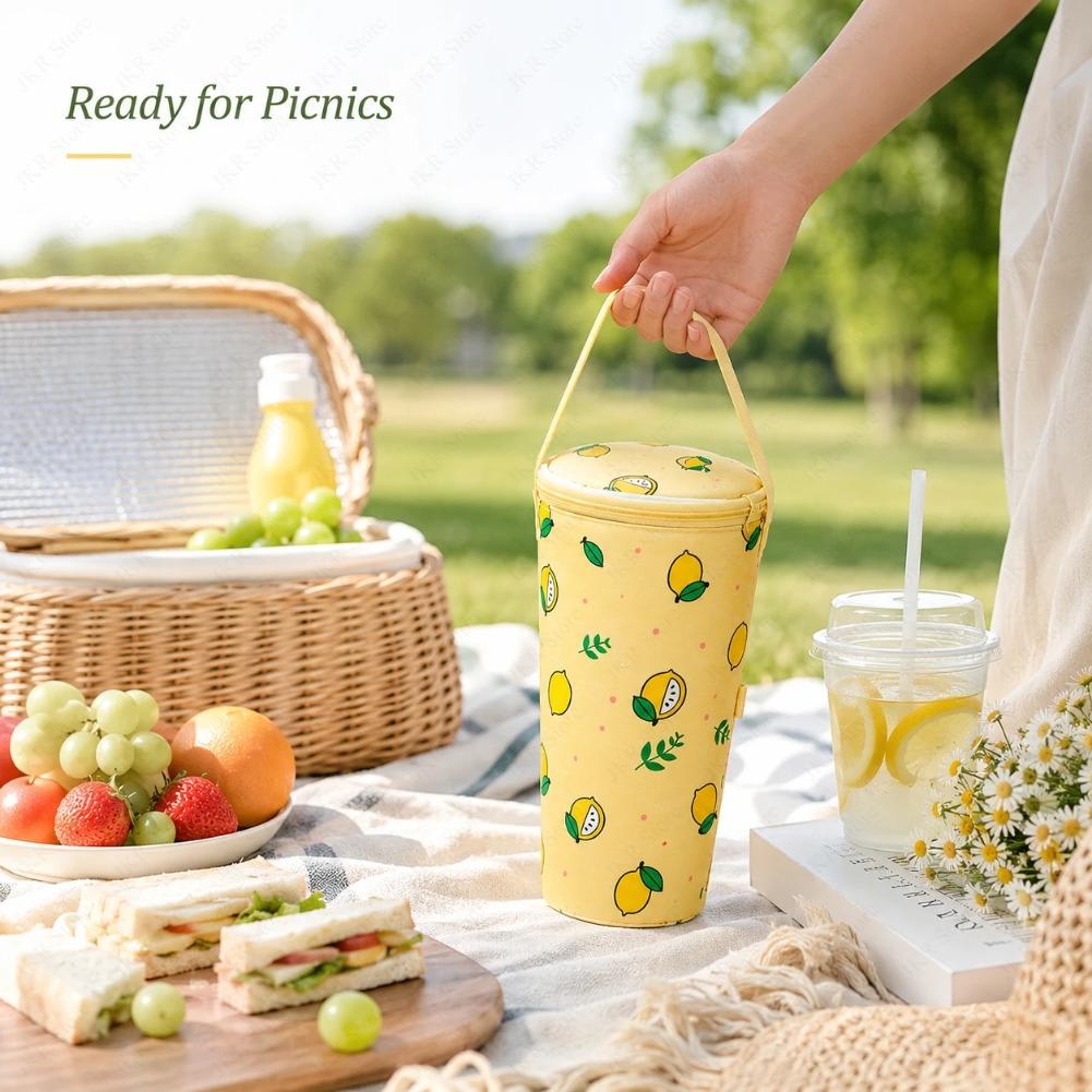 Insulated Milk Tea Carrying Bag Portable Drink Cup Cover Heat Preservation Tote Pouch for Coffee Juice Camping Outdoor Daily Use