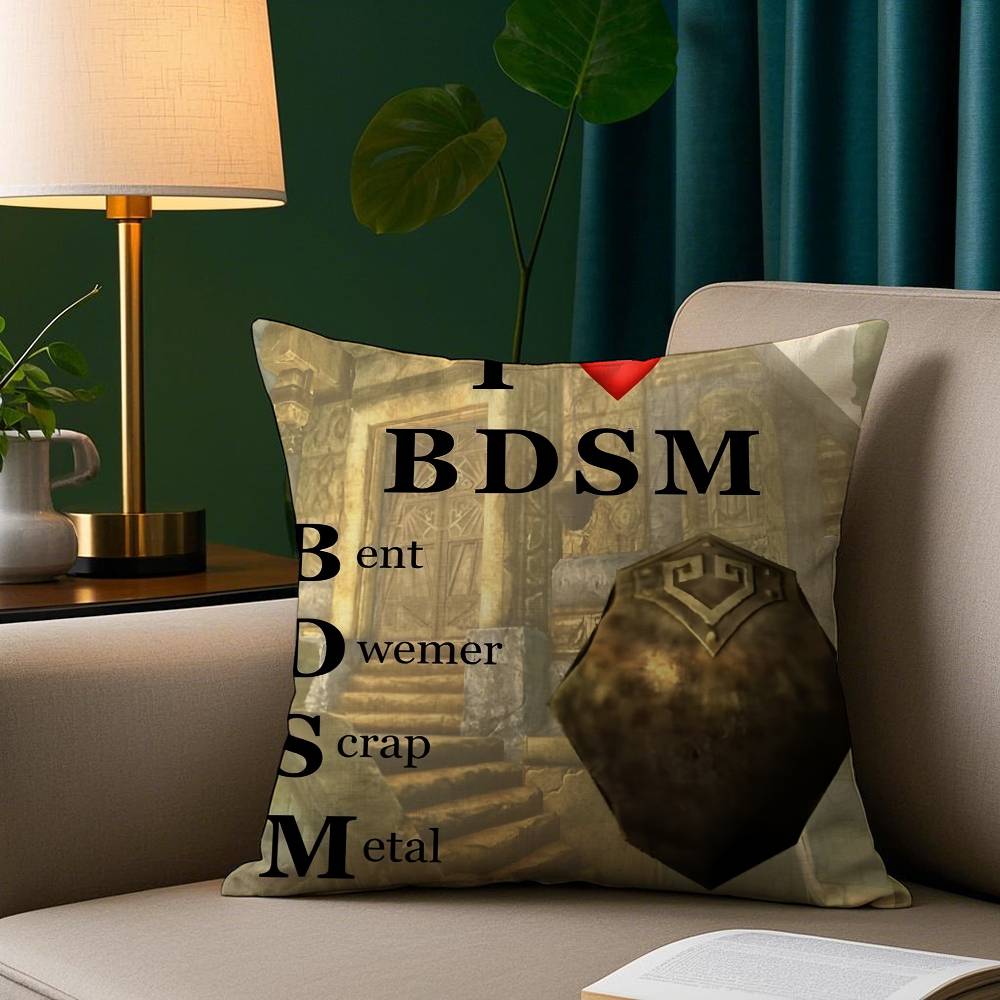 Hey Du Du bist endlich aufgewacht Skyrim Meme Kissenbezug Gemütlicher Plüsch-Kissenbezug Beidseitig bedruckt – Wohngeschenk für Schlafzimmerdeko