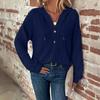 Autumn Solid Color Hooded Button Loose Long Sleeve Sweatshirt