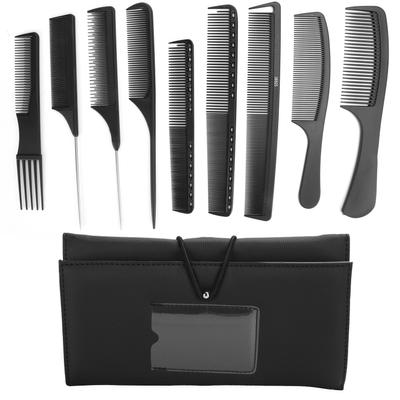 10pcs  Set Hairdressing Comb Kit Large Capacity Hairstyling Comb Storage Bag Case Kit