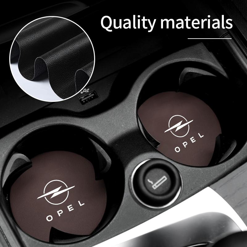 2PCS Car Coaster Anti-slip Water Cup Holder Pad For Opel Zafira Meriva Mokka Grandland Antara Ampera Vivaro Corsa Astra Insignia