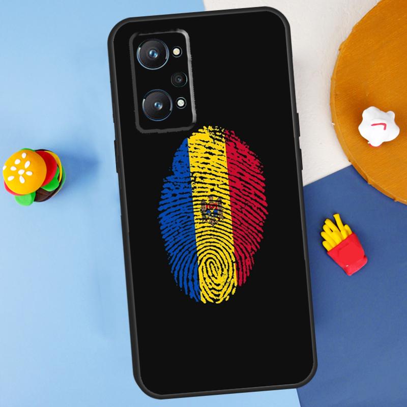 Moldova Flag For Realme C55 C67 C61 C75 C53 C51 C21Y C25S GT 6 6T 5 GT7 Pro 10 11 12 13 14 Pro Plus Case