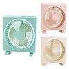 Square Desk Fan USB Rechargeable Low Noise Strong Wind Personal Fan Home Office Travel Outdoor Portable Electric Cooling Fan