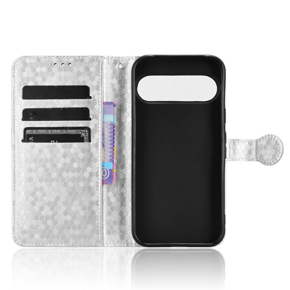 For Google Pixel 10 Pro/Pixel 10 Wallet Case Dot Pattern Imprint PU Leather Phone Cover with Wrist Strap