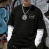 Men's Oversized Double-sided Print Streetwear Cotton T-shirt