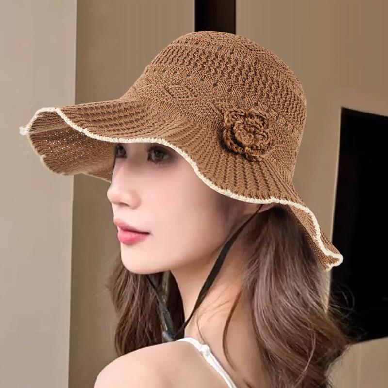 Flower Sun Hat Children's Summer New Hollow Fashion Internet Celebrity Versatile Sun Hat Breathable Face Cover Sunscreen Basin Hat