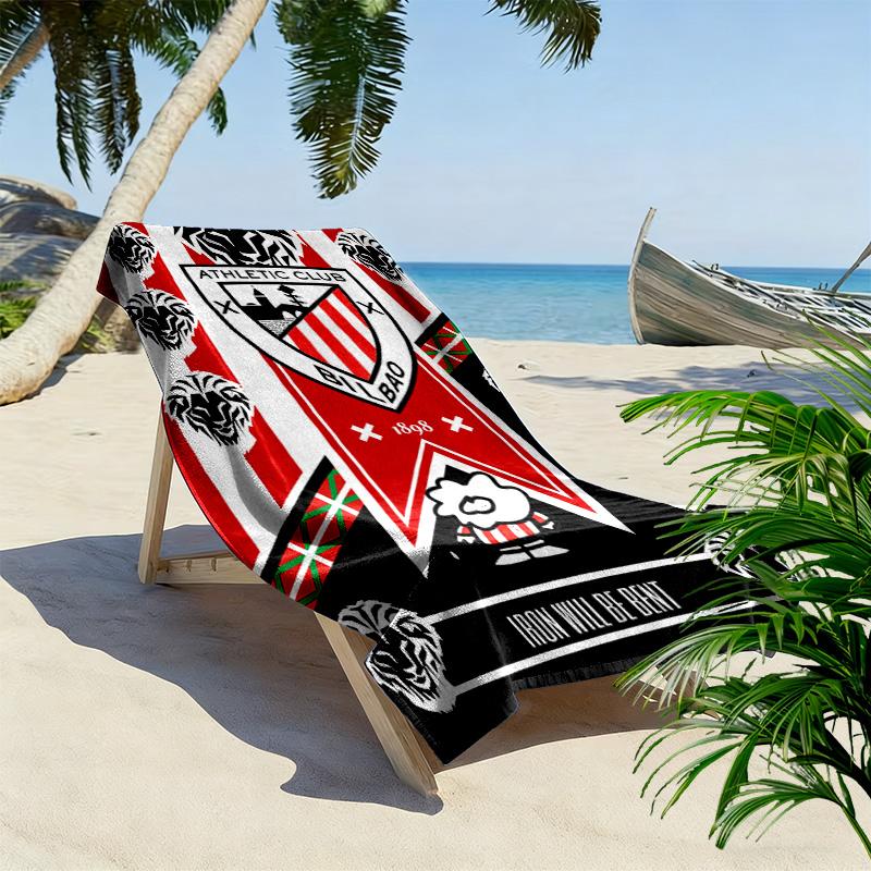 Athletic Bilbao Print Beach Towel, Large Soft Quick Dry Towel for Beach Camping Swimming