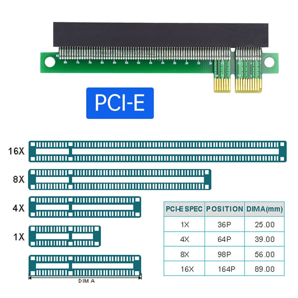 Cablecc Express 1x to 16x Expander Converter for Graphics Lifting Card Adapter Expansion PCI-E Male/Female Cards,