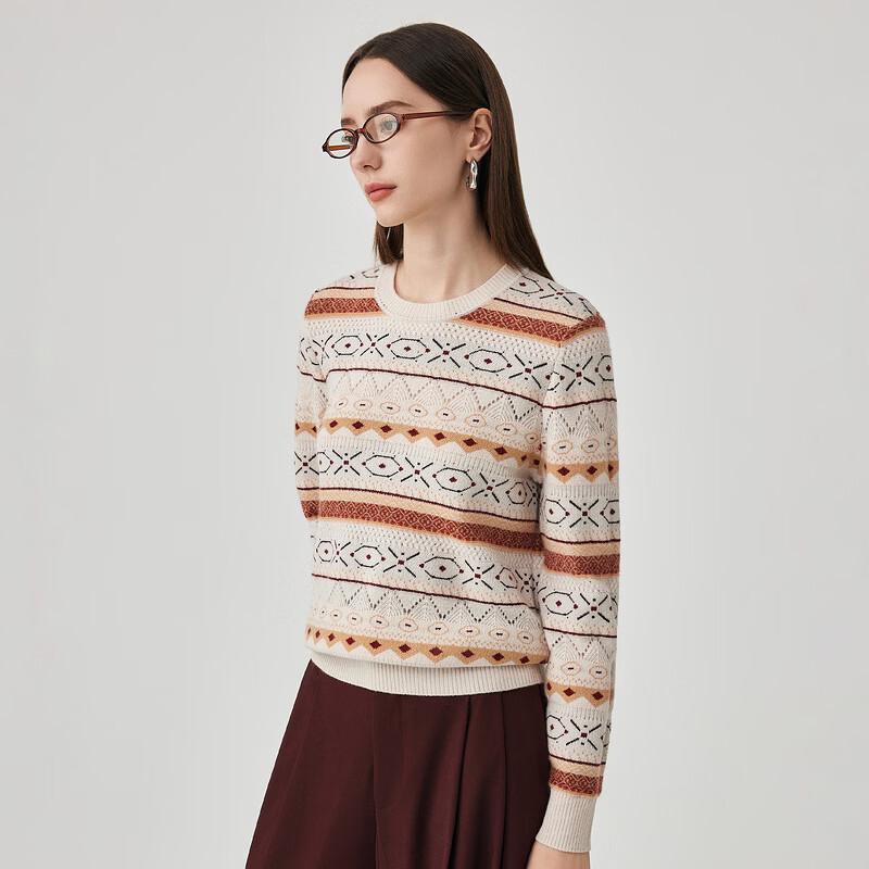 Women's 100% Wool Fair Isle Knit Sweater