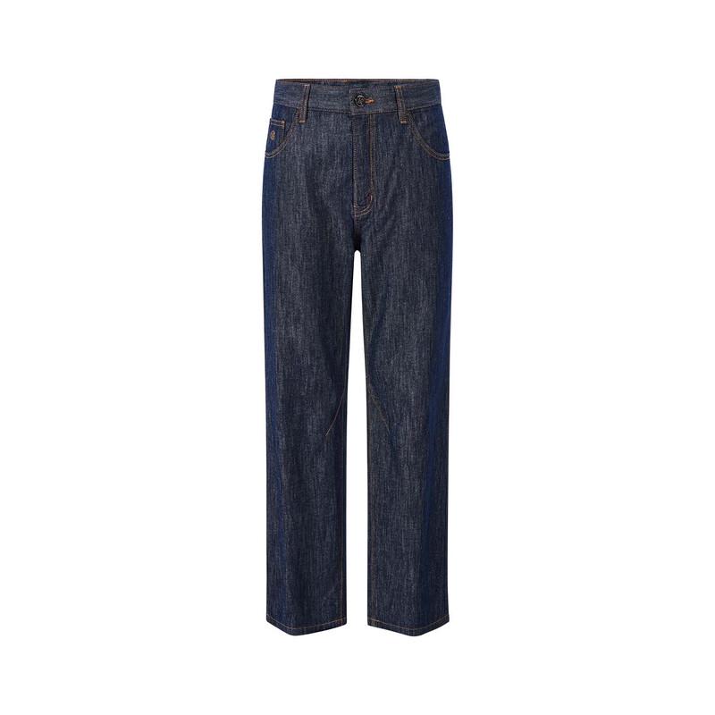 Giovanni Valentino Men's Dark Blue Antibacterial Loose Straight Jeans