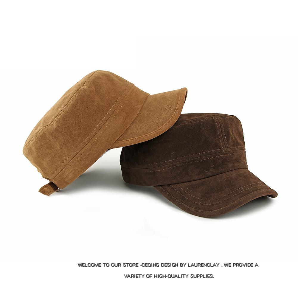 Autumn Winter Hat Men Flat Top Hat Large Size Cap