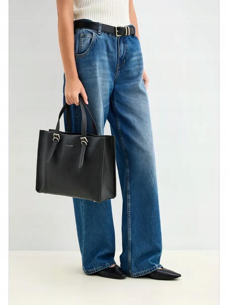 David Jones women's classic black trunk bag