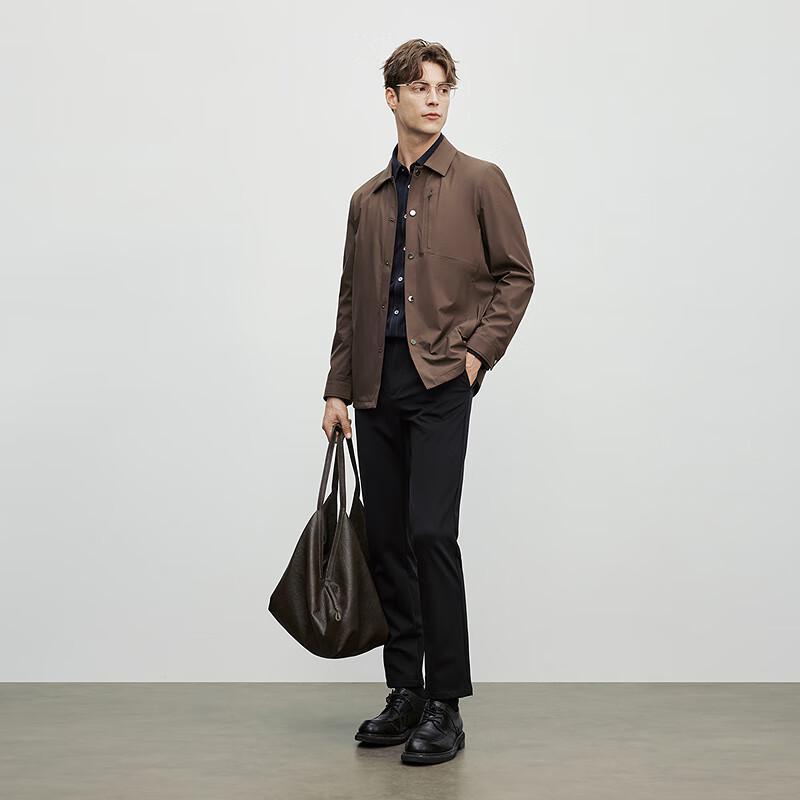 EMZ Men's Casual Solid Long-Sleeve Jacket